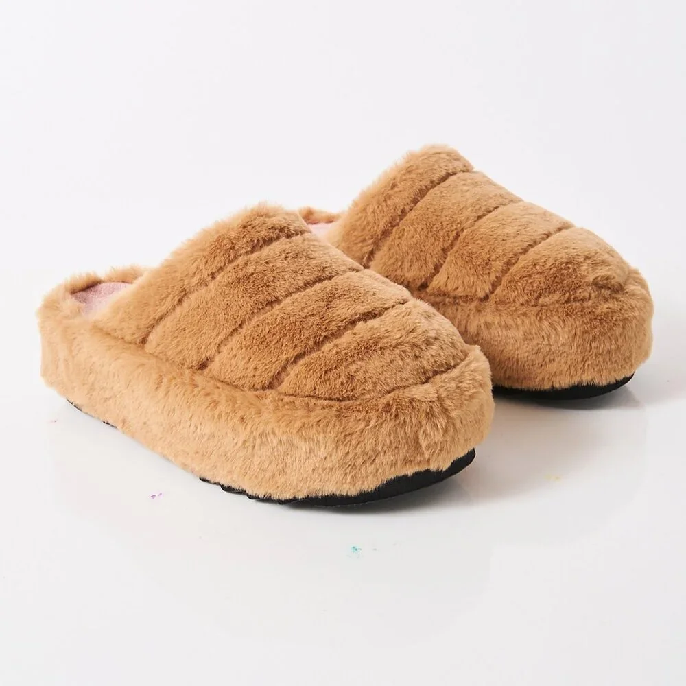FREE PEOPLE It's A Vibe Platform Slippers / Teddy - Picture 10 of 12